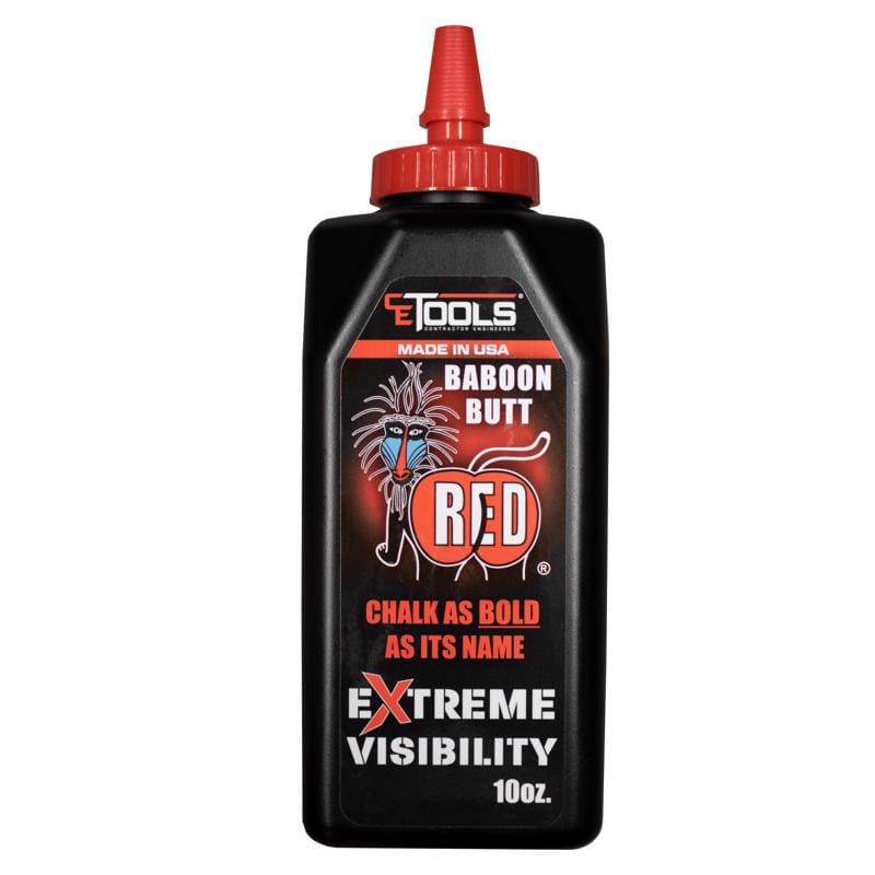 Ce Tools CET102R 10 oz Permanent Extreme Visibility Marking Chalk Baboon Butt Red 1 pk