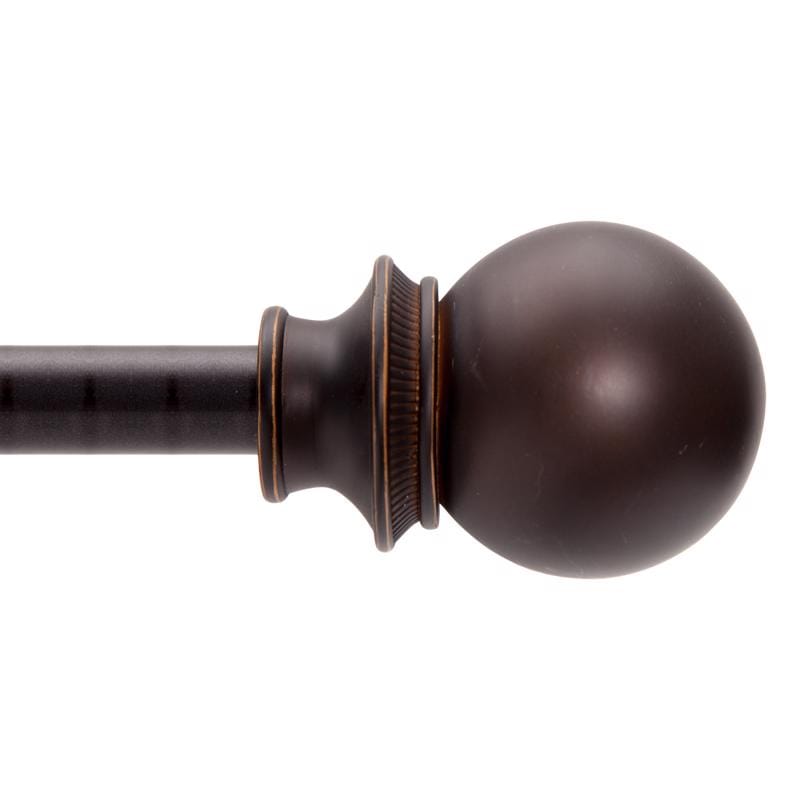 Kenney KN80802NP Fast Fit Oil Rubbed Bronze Brass Modern/Contemporary Curtain Rod 42 in. L X 120 in. L