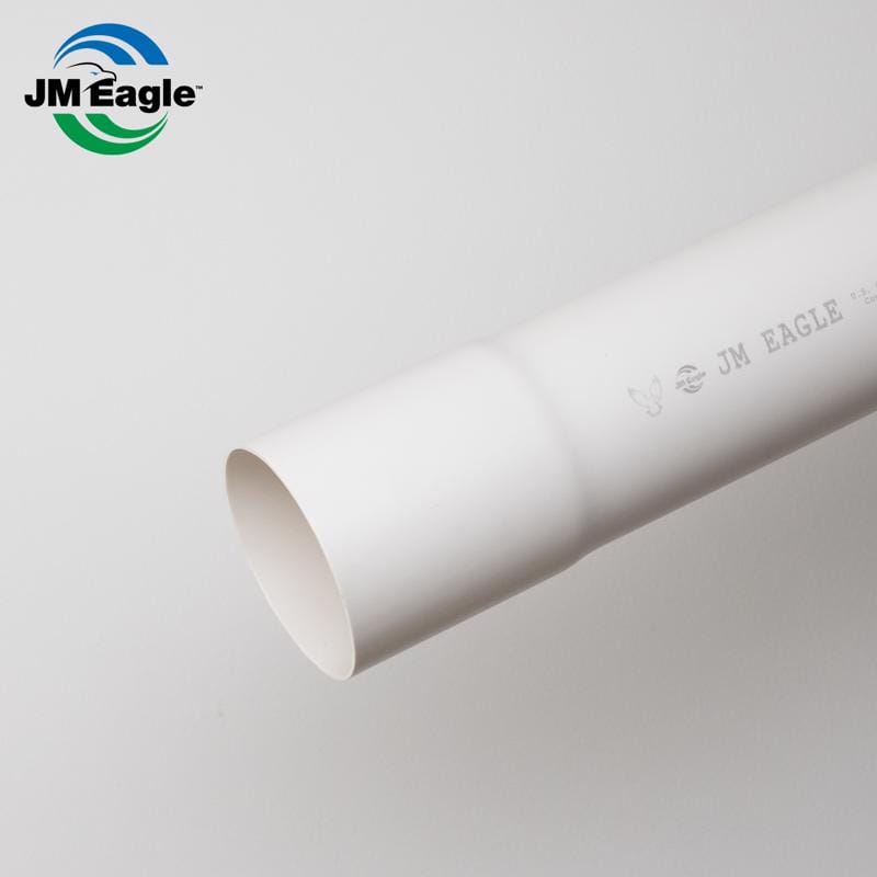 JM Eagle 1982 2729 PVC Perforated Sewer and Drain Pipe 4 in. D X 10 ft. L Bell 0 psi