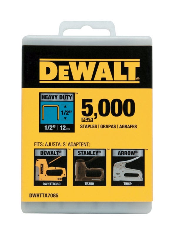 DeWalt DWHTTA7085 T50 27/64 in. W X 1/2 in. L Narrow Crown Heavy Duty Staples 5000 pk