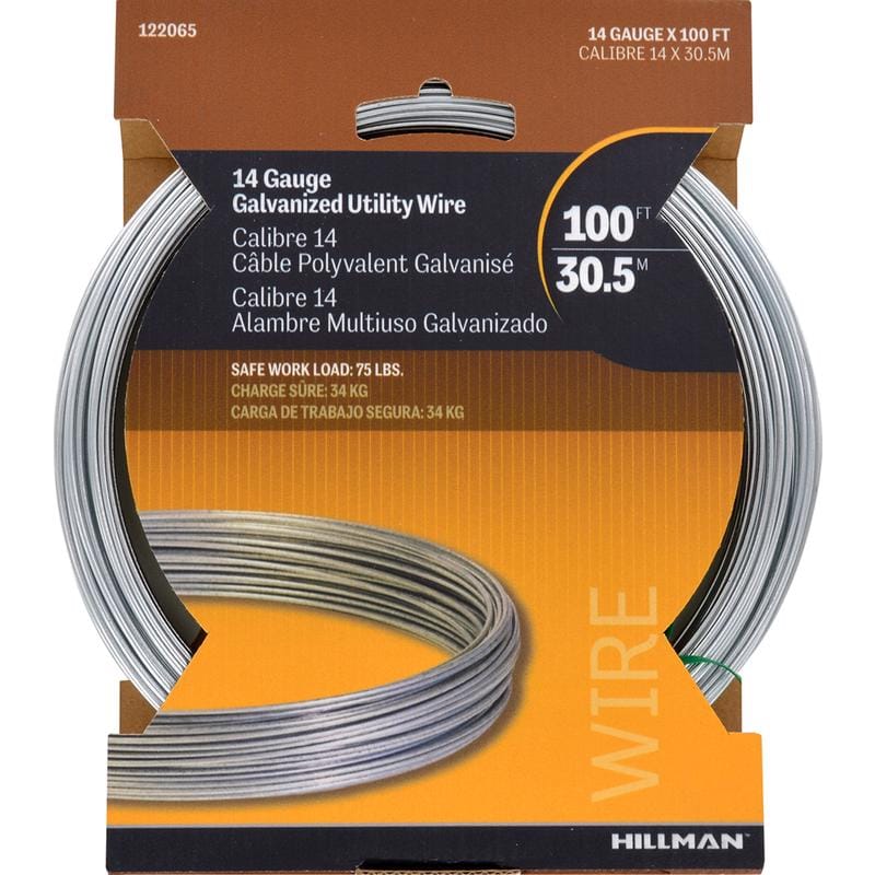 Hillman 122065 100 ft. L Galvanized Steel 14 Ga. Solid Wire