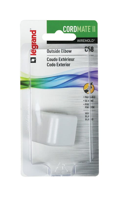 Legrand C58 CordMate 1.13 in. L Electrical Elbow 1 pk