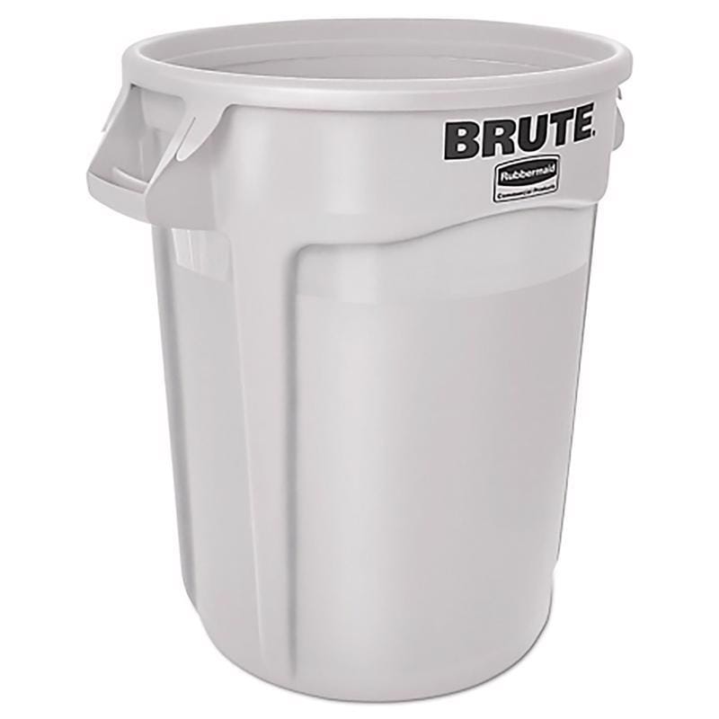 Rubbermaid FG261000WHT Brute 10 gal White Plastic Garbage Can