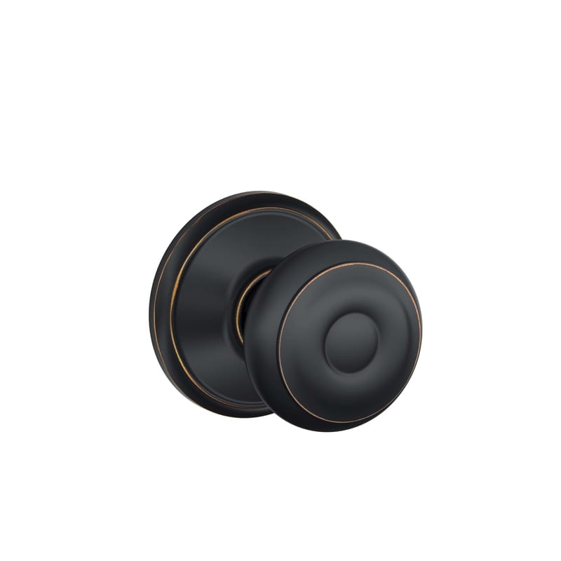 Schlage F10GEO716 Georgian Classic Aged Bronze Passage Door Knob