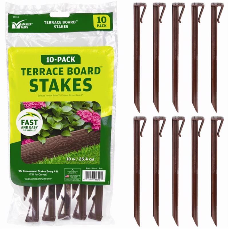 Master Mark 99310 Terrace Board 10 in. H Plastic Brown Stake Kit