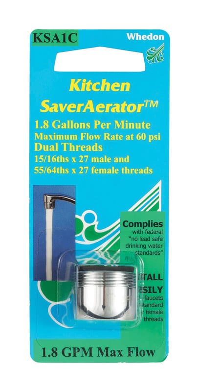 Whedon KSA1C SaverAerator Dual Thread 15/16 in.- 27M x 55/64 in.-27F Chrome Plated Faucet Aerator