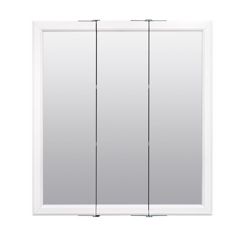 Zenna Home W24 26 in. H X 24 in. W X 4.5 in. D Rectangle Tri-View Medicine Cabinet