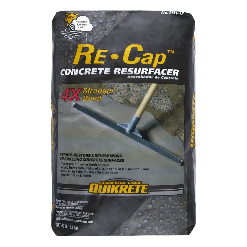 Quikrete 113147 Re-Cap Concrete Resurfacer 40 lb Gray