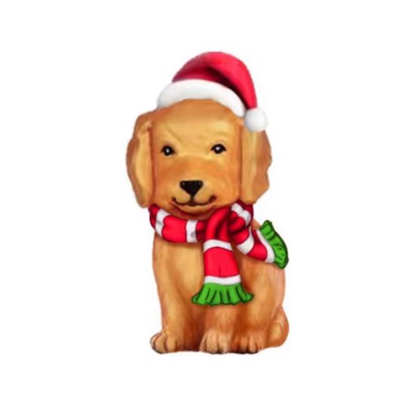 Alpine LAJ118 Golden Retriever Dog w/Santa Hat and LED lights 24 in. Blow Mold