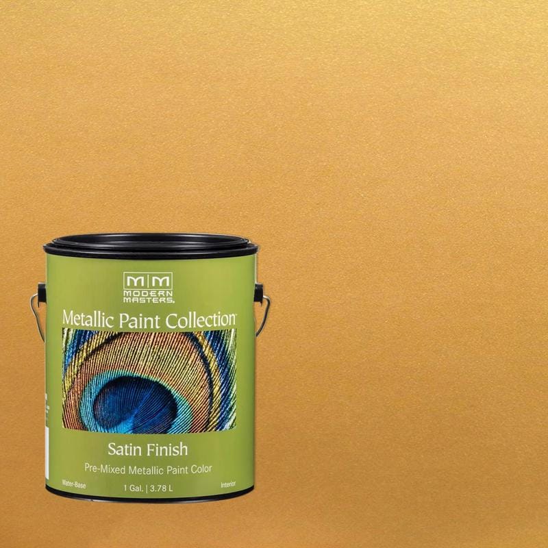 Modern Masters ME660GAL Metallic Paint Collection Satin Pharaoh's Gold Water-Based Metallic Paint 1 gal