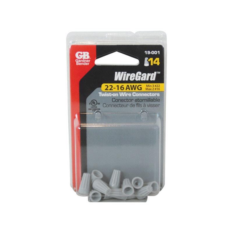 Gardner Bender 19-001 WingGard 22-16 Ga. Copper Wire Wire Connector Gray 14 pk