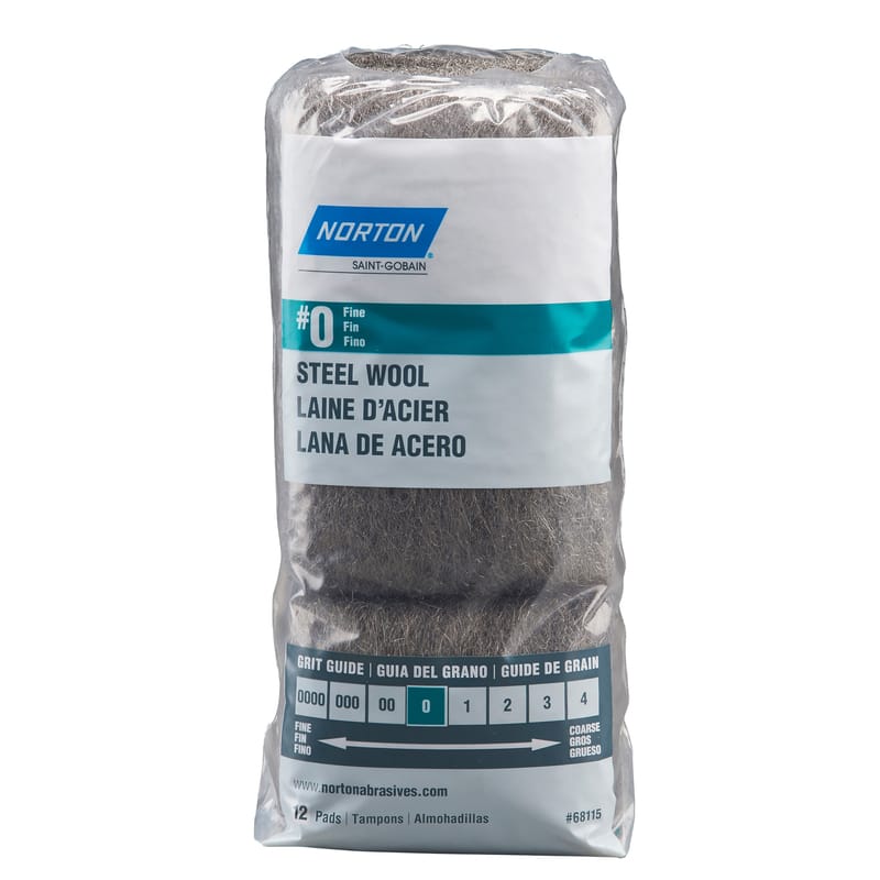 Norton 7660768115 0 Grade Fine Steel Wool Pad 12 pk