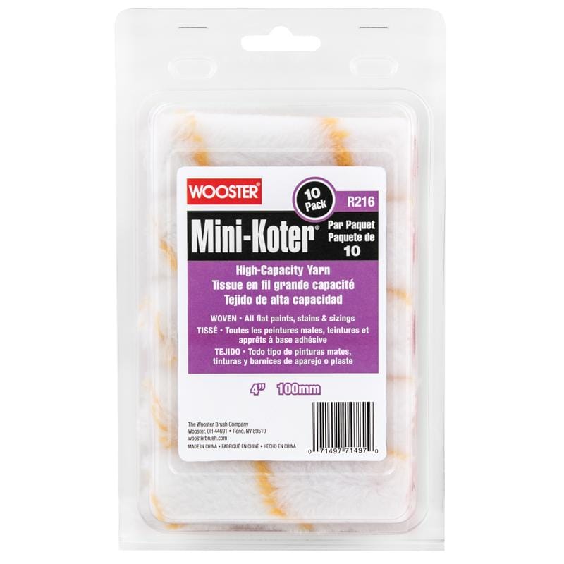 Wooster R116-4 Mini-Koter Yarn 4 in. W Mini Paint Roller Cover 10 pk