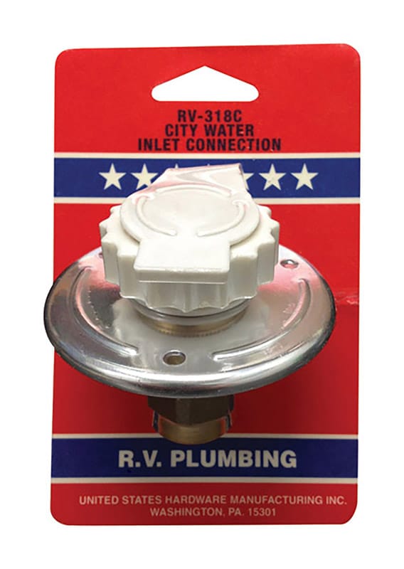 Us Hardware RV-318C City Water Inlet Connection 1 pk