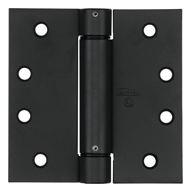 National Hardware N350-793 4 in. W X 4 in. L Oil Rubbed Bronze Black Steel Spring Hinge 1 pk
