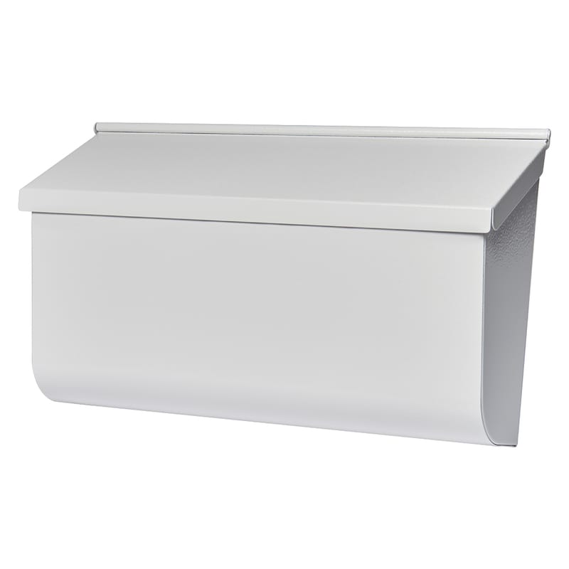 Architectural Mailboxes L4009WWAM Woodlands Contemporary Galvanized Steel Wall Mount White Mailbox