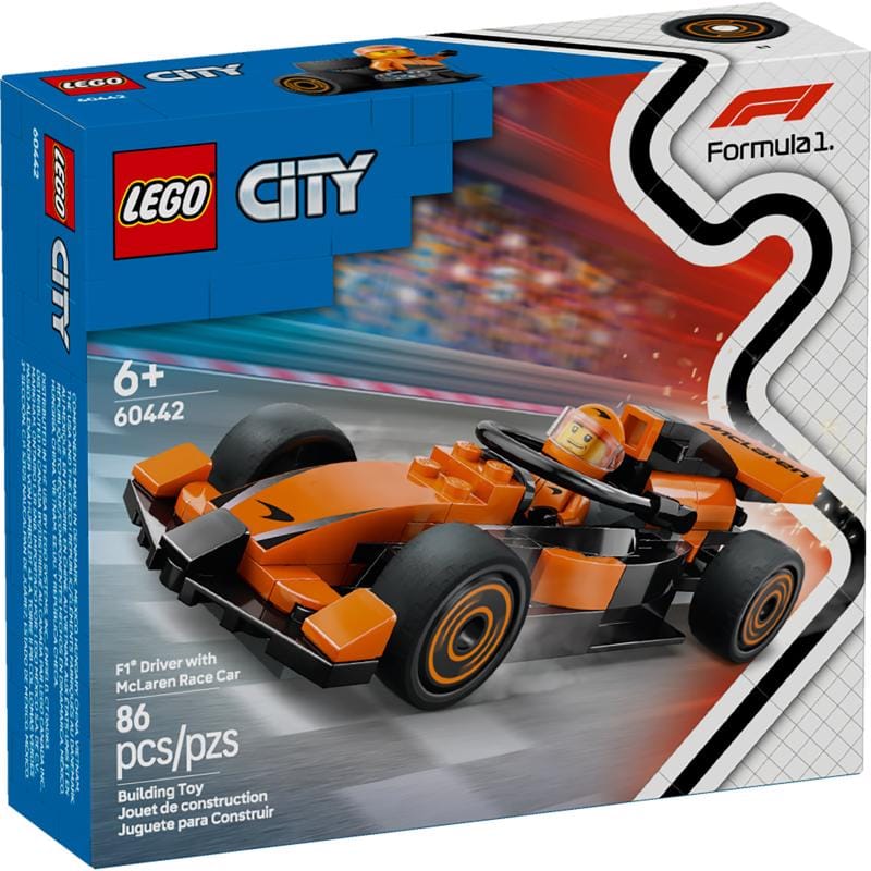 Lego 60442 City F1 Driver with McLaren Race Car Building Set Multi 86 pc