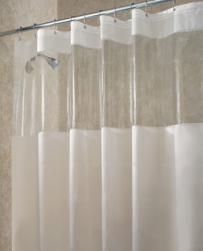 iDesign 26680 72 in. H X 72 in. W White Hitchcock Shower Curtain Liner EVA