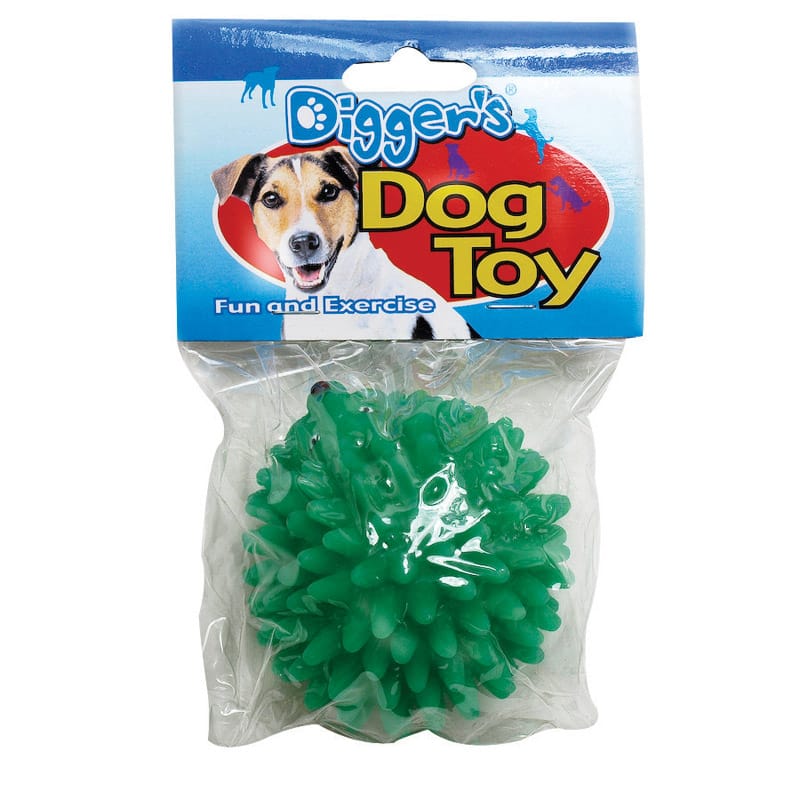 Boss Pet 51320 Digger's For Dog Green Vinyl Hedgehog Dog Toy Large 1 pk
