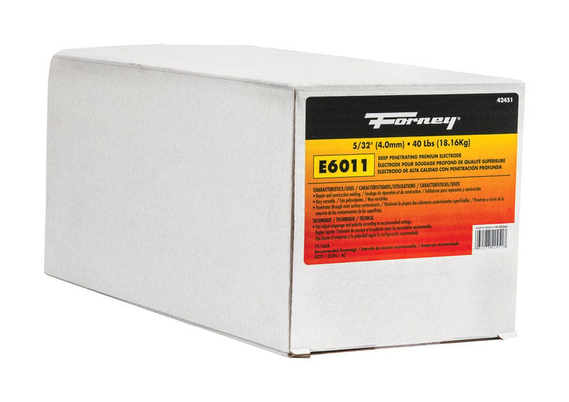 Forney 42451 5/32 in. D X 15 in. L E6011 Mild Steel Welding Electrodes 88000 psi 40 lb