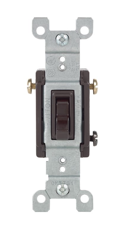 Leviton 01453-0CP 15 amps Toggle Switch Brown 1 pk