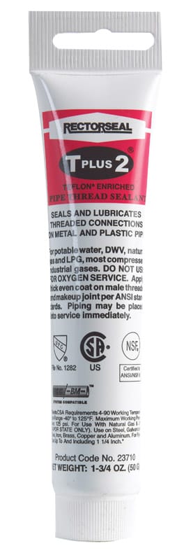 Rectorseal 23710 T Plus 2 White Pipe Thread Sealant 1.75 oz