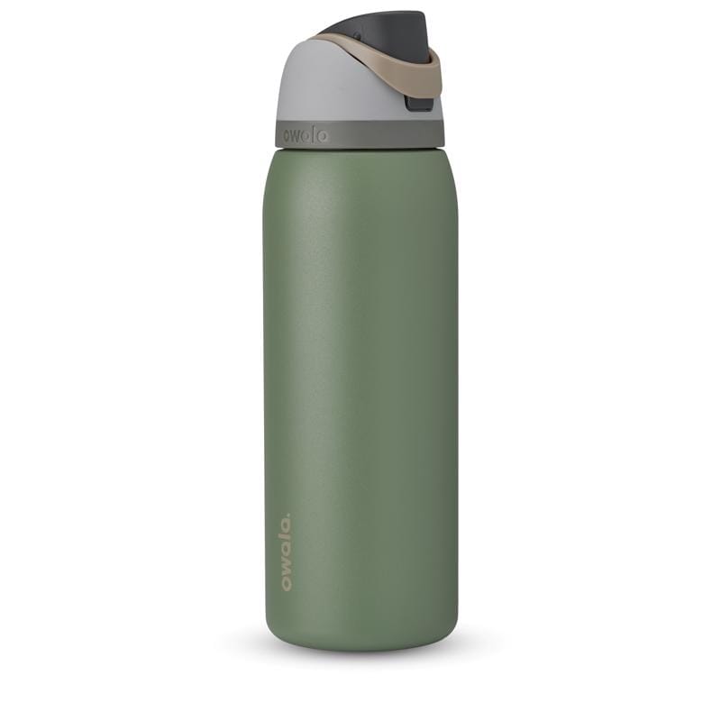 Owala C07745 FreeSip 40 fl. oz. Green House BPA Free Water Bottle with Spout Lid