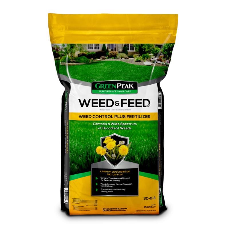 GreenPeak 905323 Weed & Feed Lawn Fertilizer For All Grasses 15000 sq ft