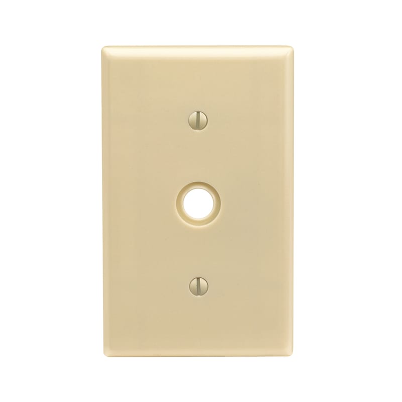 Leviton 001-86018-000 Ivory 1 gang Plastic Cable/Telco Wall Plate 1 pk