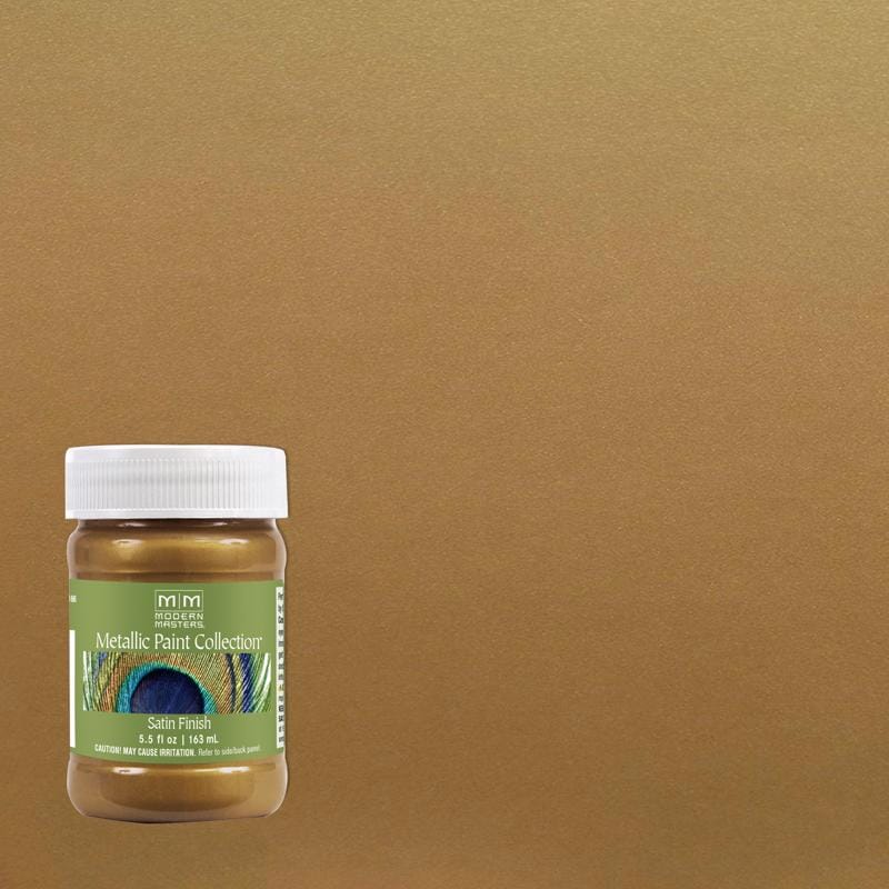 Modern Masters ME28906 Metallic Paint Collection Satin Brass Water-Based Metallic Paint 5.5 oz