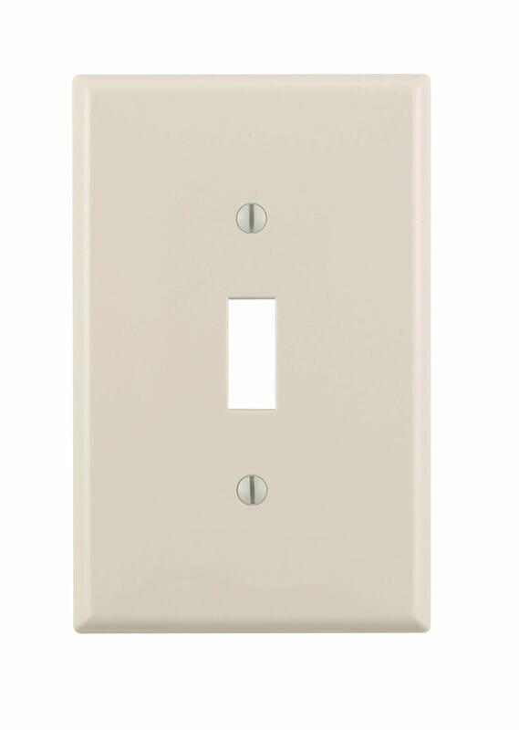 Leviton PJ1-TM Almond 1 gang Nylon Toggle Wall Plate 10 pk