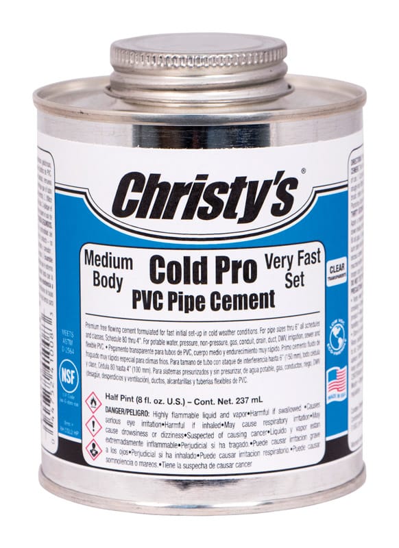 Christy's 505077 Cold Pro Clear Cement For PVC 8 oz