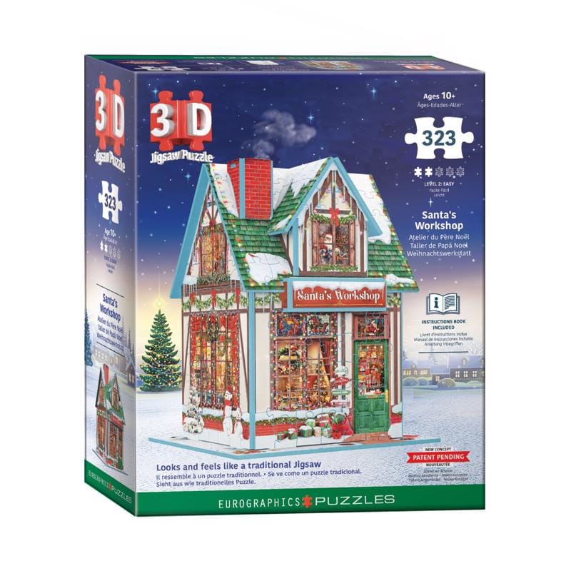 Eurographics 9905-6044 Santa's Workshop 3D Jigsaw Puzzle 323 pc