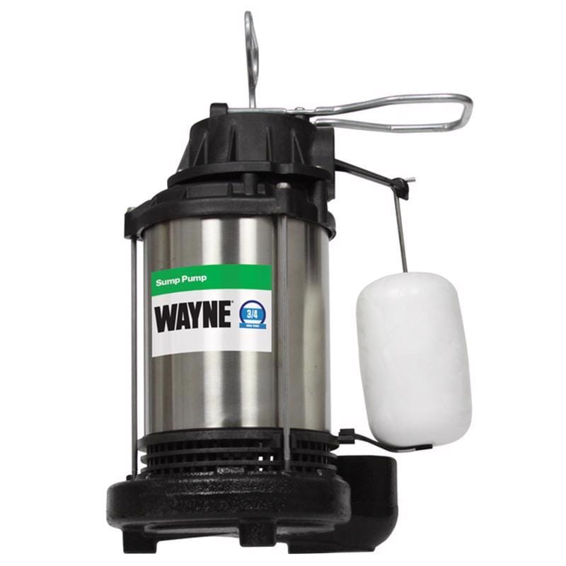 Wayne CDU980E 3/4 HP 5490 gph Stainless Steel Vertical Float Switch AC Sump Pump 8 ft