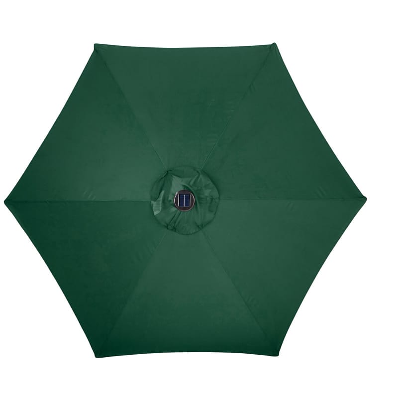 Living Accents UMS90BKOBD-01 9 ft. Tiltable Hunter Green Solar Market Umbrella