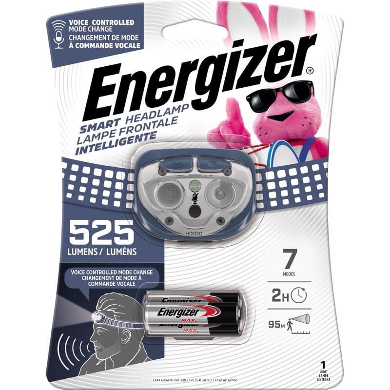 Energizer ENHDED32E Smart 525 lm Blue LED Head Lamp AAA Battery