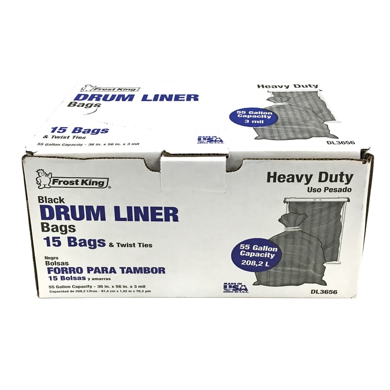 Frost King DL3656 55 gal Drum Liners Twist Tie 15 pk