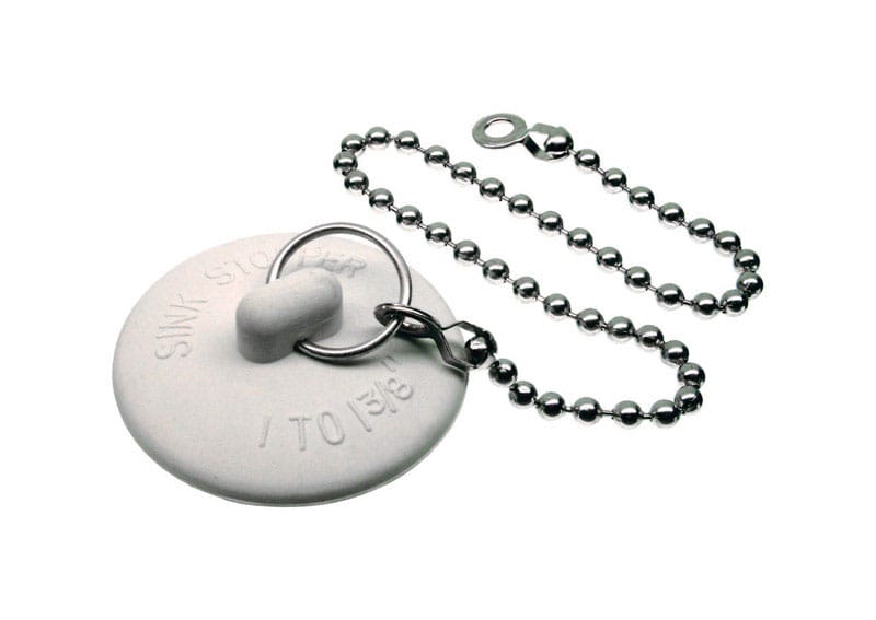 Danco 9D00080784 1-3/8 in. White Rubber Sink Stopper With Beaded Chain