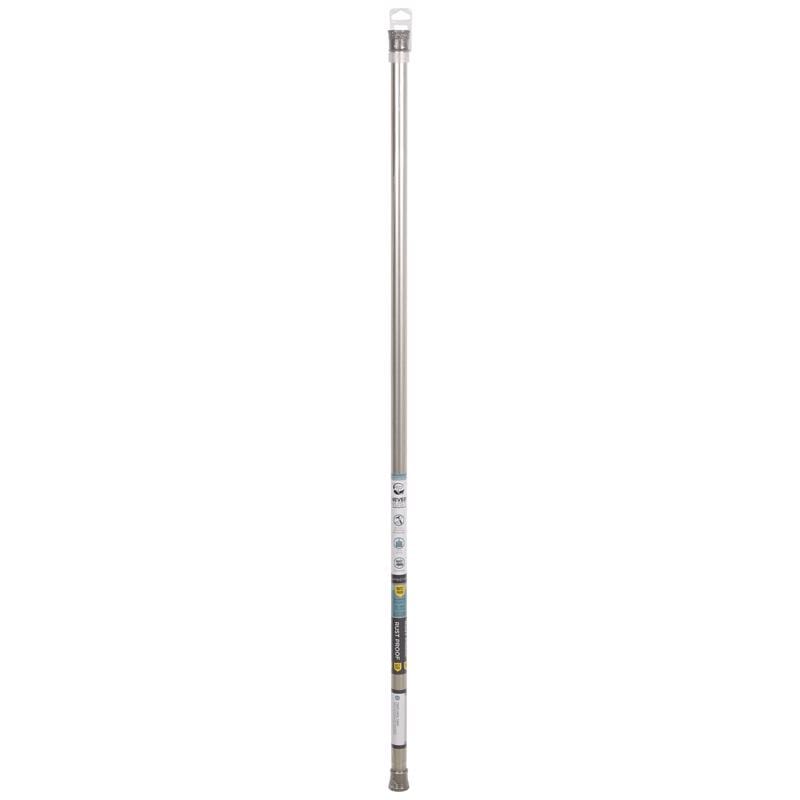 Zenna Home 86B5ALBNHL Shower Tension Rod 86 in. L Brushed Nickel Silver