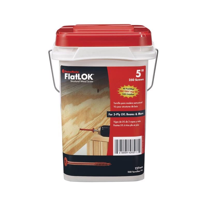 Fastenmaster FMFL005B-250 FlatLok No. 14 X 5 in. L Torx Ttap Epoxy Coarse Wood Screws 250 pk