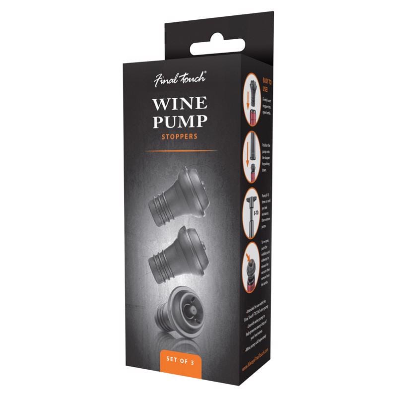Final Touch FTA7564-07-03 Black Silicone Wine Stopper