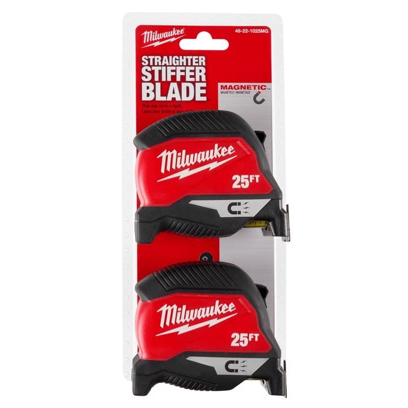 Milwaukee 48-22-1025MG Mag Tape Measure 25' 2 Pack
