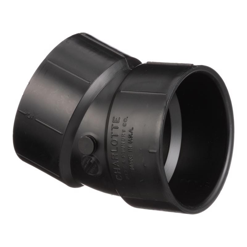 Charlotte Pipe ABS003241000 3 in. Hub X 3 in. D Hub ABS 22-1/2 Degree Elbow