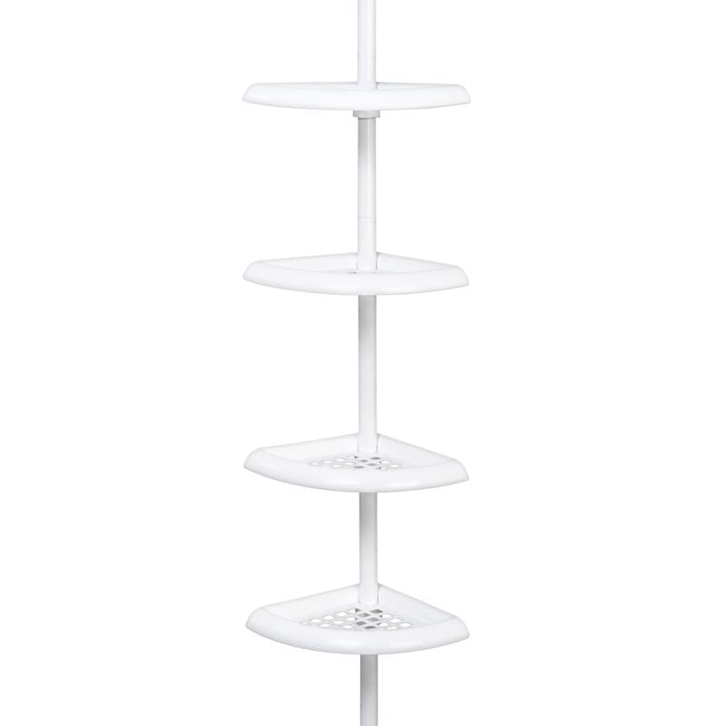 Zenna Home 2153WW2 97 in. H X 10.6 in. W X 7.2 in. L 4-Shelf Corner Shower Caddy