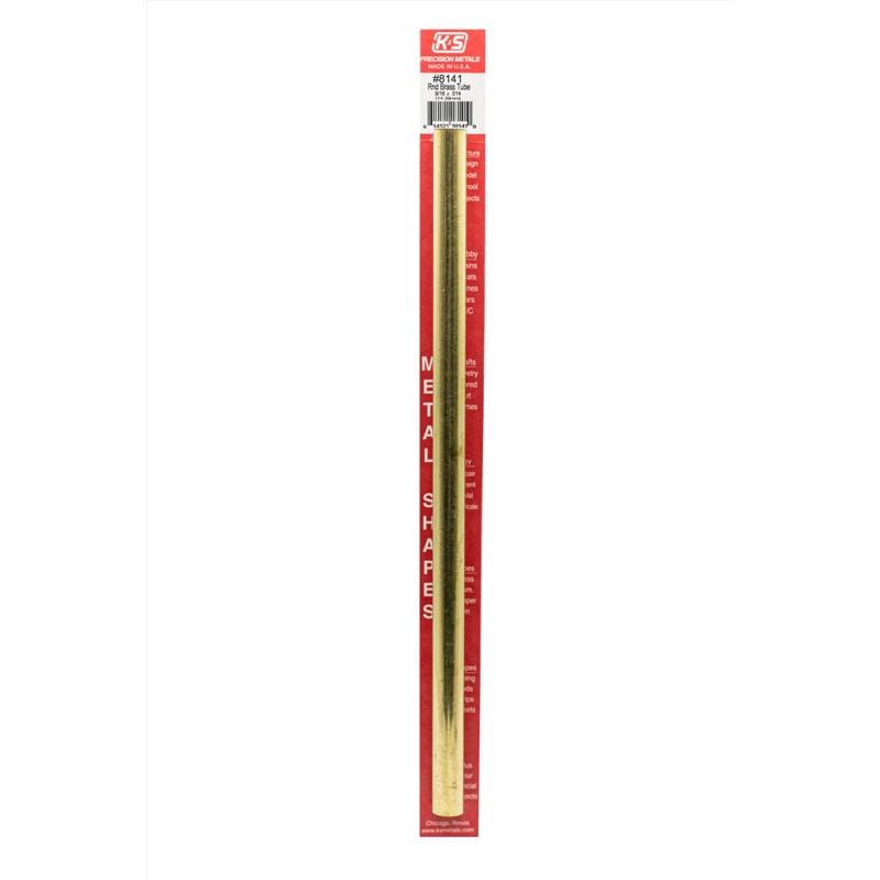 K&S 8141 9/16 in. D X 12 in. L Round Brass Tube 1 pk