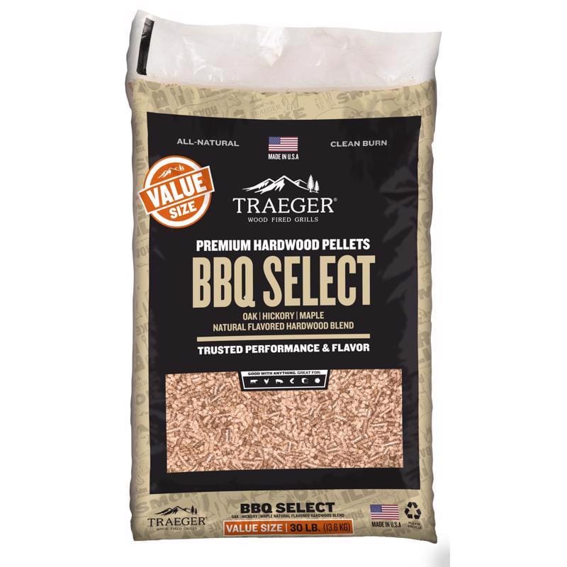 Traeger PEL359 BBQ Select All Natural Oak/Hickory/Maple Hardwood Pellets 30 lb