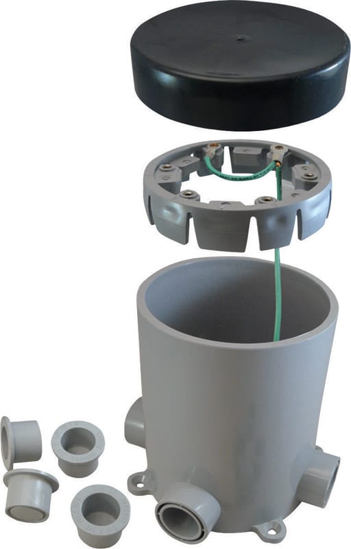 Cantex 5133760U New Work 19-1/2 cu in Round PVC 1 gang Junction Box Gray