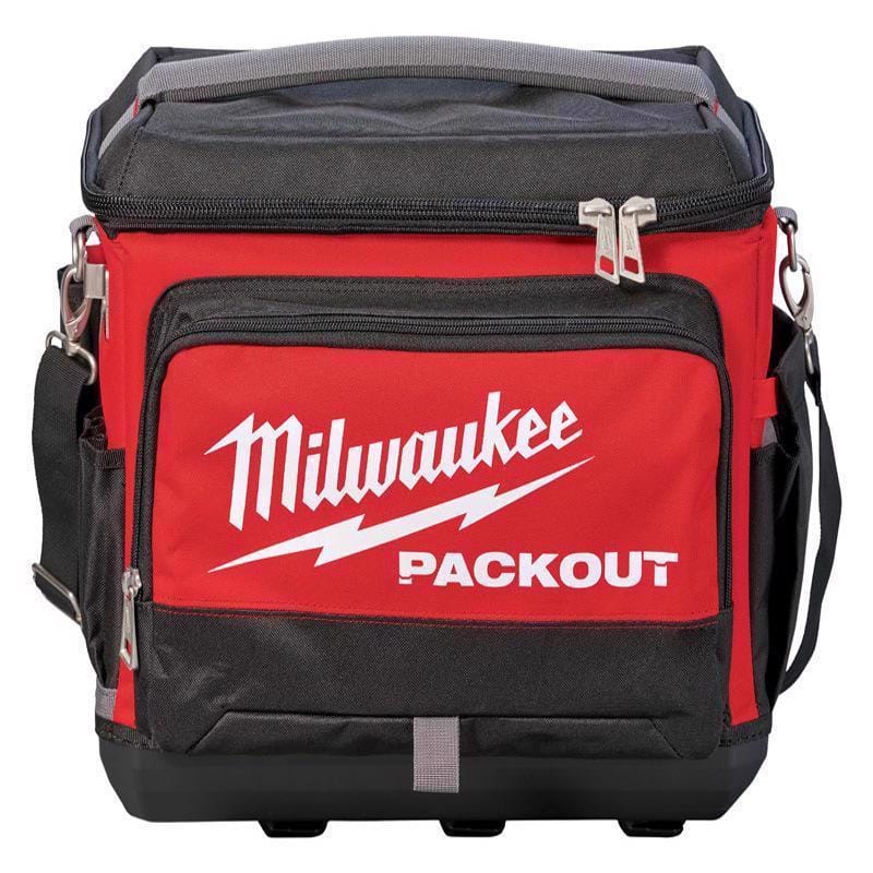 Milwaukee 48-22-8302 Packout Ballistic Nylon Jobsite Cooler Utility Bag 6 pocket Black/Red 1 pc