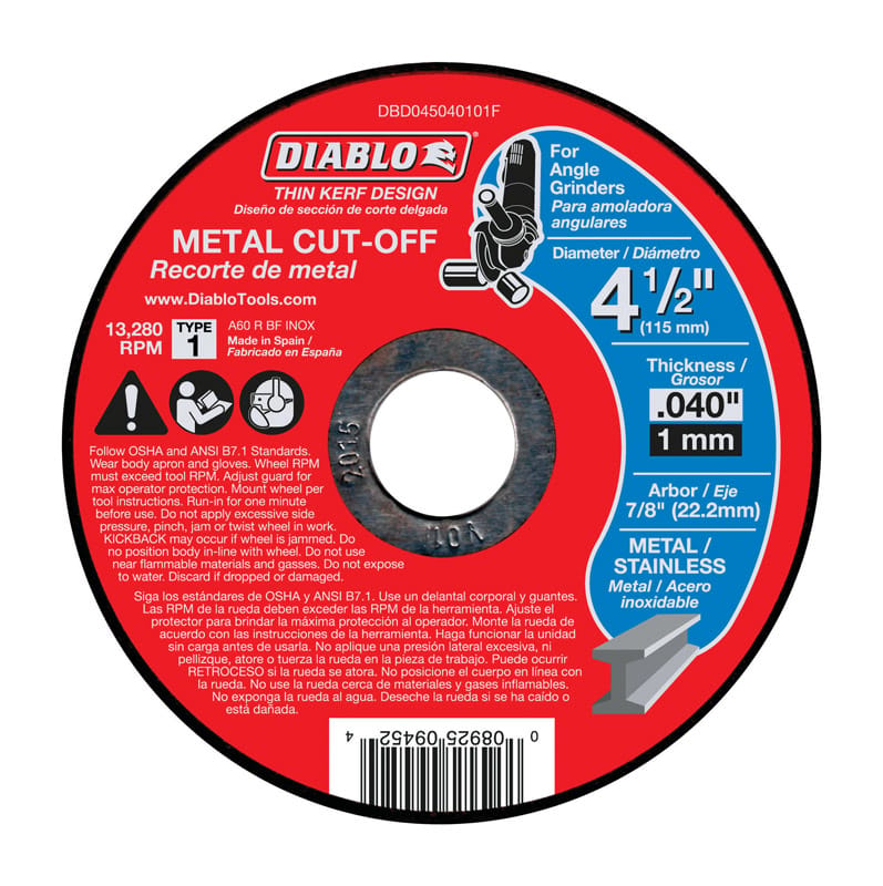 Diablo DBD045040101F Metal Cutoff Dsc 4.5" Tk