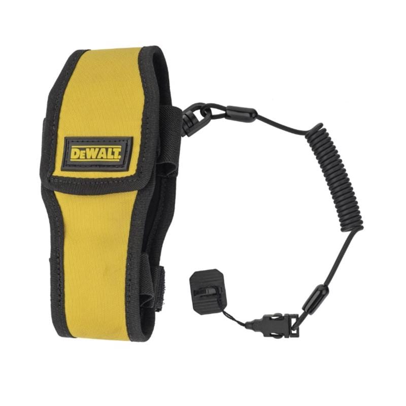 Dewalt DXDP910600 Polyester/Steel Mobile Phone Holder With Lanyard 2.95 in. W 2 lb. cap. Black/Yellow 1 pc